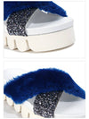 Fur Glitter Slippers Blue - JOSHUA SANDERS - BALAAN 5