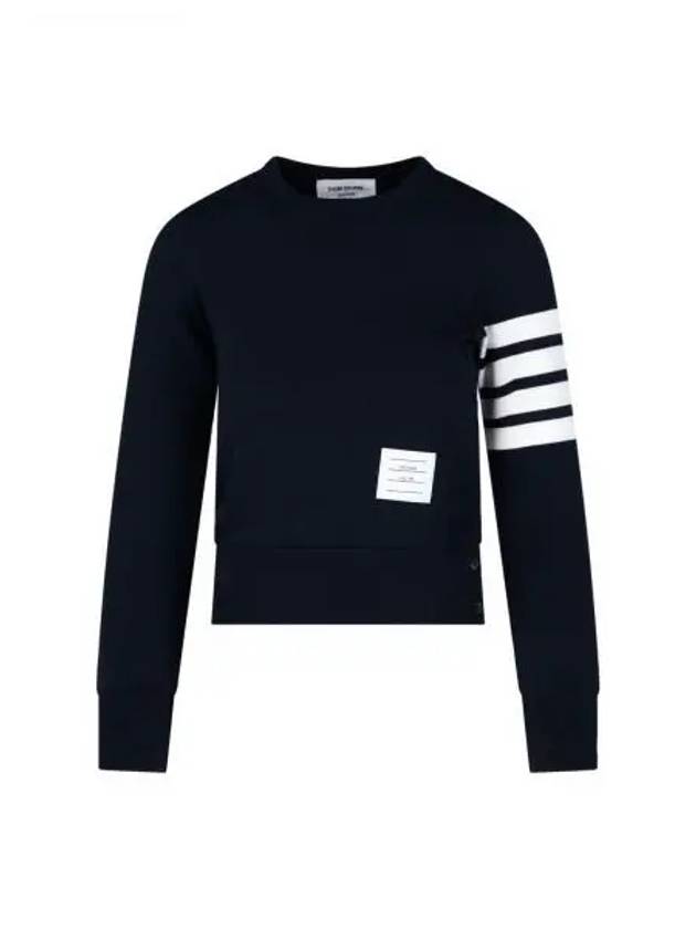 Engineered 4 Bar Stripe Loopback Jersey Knit Crewneck Sweatshirt Navy - THOM BROWNE - BALAAN 2