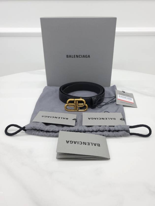 BB thin belt black 85 - BALENCIAGA - BALAAN 5