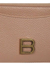 Hourglass Gold B Logo Zipper Long Card Wallet Beige - BALENCIAGA - BALAAN 4