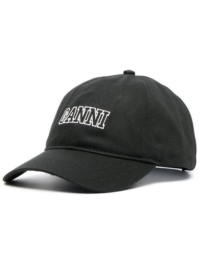 Embroid Logo Ball Cap Black - GANNI - BALAAN 2