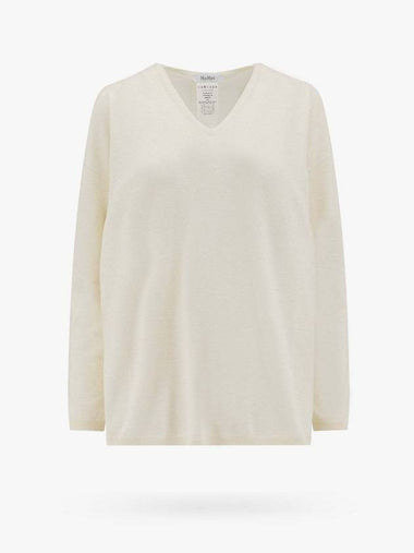 Freccia V-neck Cashmere Knit Top White - MAX MARA - BALAAN 1