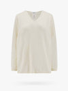 Freccia V-neck Cashmere Knit Top White - MAX MARA - BALAAN 1