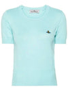 Bea Embroidery Logo Knit Top Aqua - VIVIENNE WESTWOOD - BALAAN 2