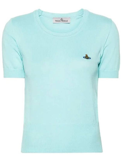 Bea Embroidery Logo Knit Top Aqua - VIVIENNE WESTWOOD - BALAAN 2