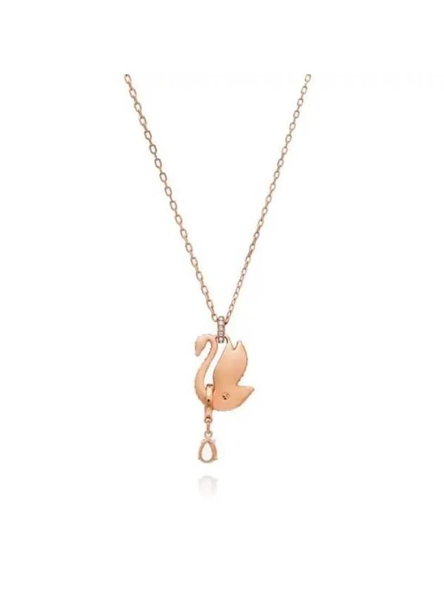 Iconic Swan Pendant Necklace Black Rose Gold - SWAROVSKI - BALAAN 5