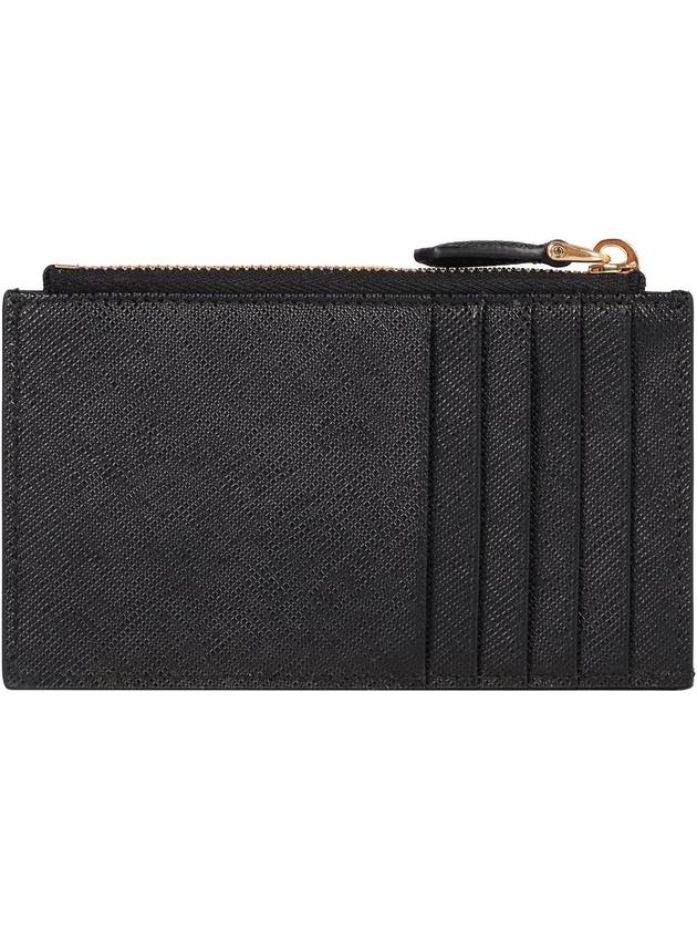 Saffiano Leather Card Wallet Black Silver - PRADA - BALAAN 4