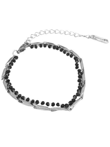 Beads Surgical Steel Bracelet Silver Black - BASSCLEF - BALAAN 1