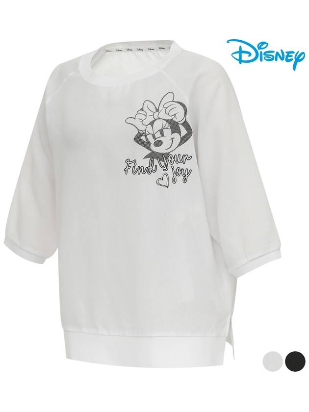 three-quarter sleeve loose fit round T-shirt DO2LTR040 - DISNEY GOLF - BALAAN 1