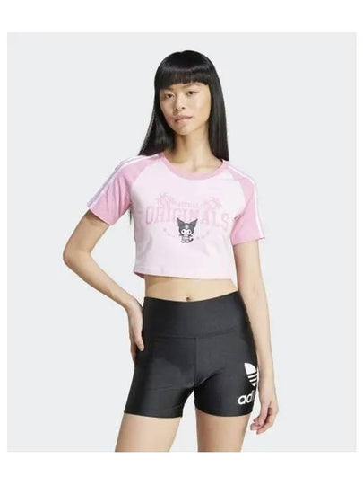 adidas Kuromi Crop Baby Tee Pink JH0570 - ADIDAS - BALAAN 1