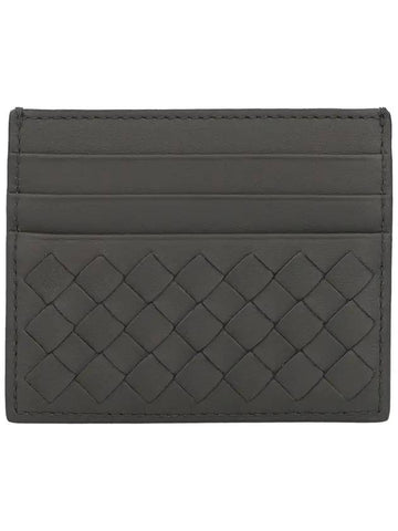 Intrecciato Weaving Card Wallet Grey - BOTTEGA VENETA - BALAAN 1