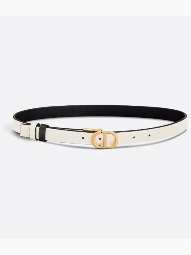 30 Montaigne Reversible Smooth Calfskin Belt Ivory Black - DIOR - BALAAN 5