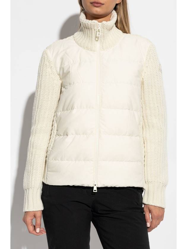 Wool cashmere zip up cardigan white - MONCLER - BALAAN 4