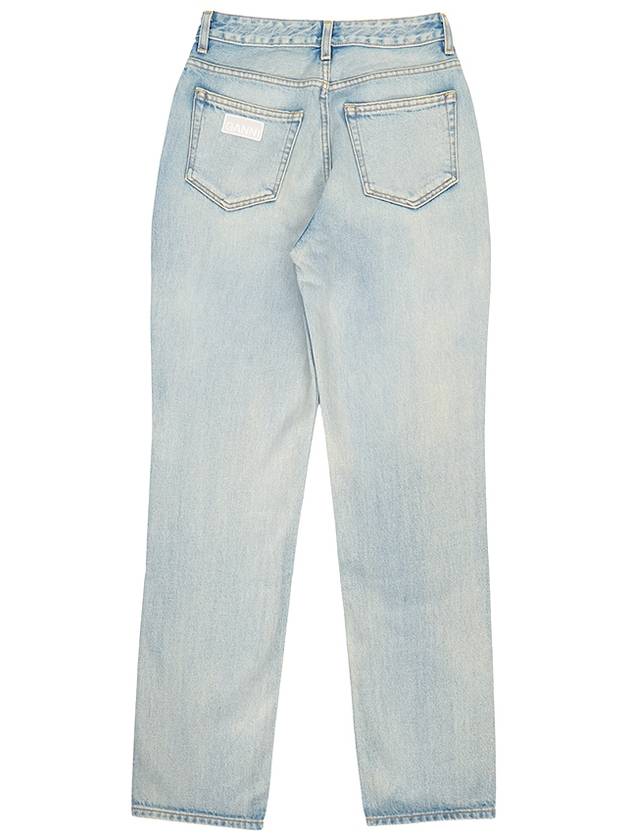 High Waist Straight Jeans Light Blue - GANNI - BALAAN 3