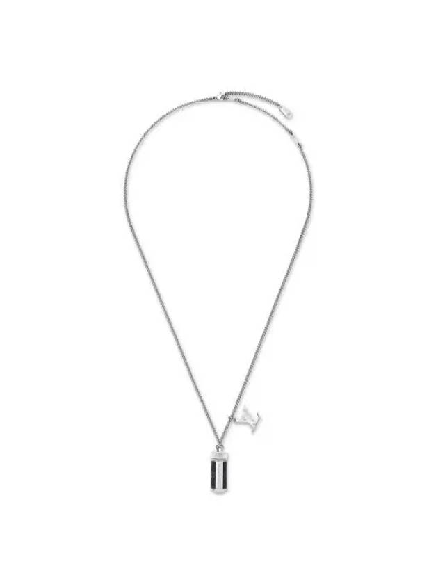 Men's Monogram Eclipse Charm Necklace Silver - LOUIS VUITTON - BALAAN 4