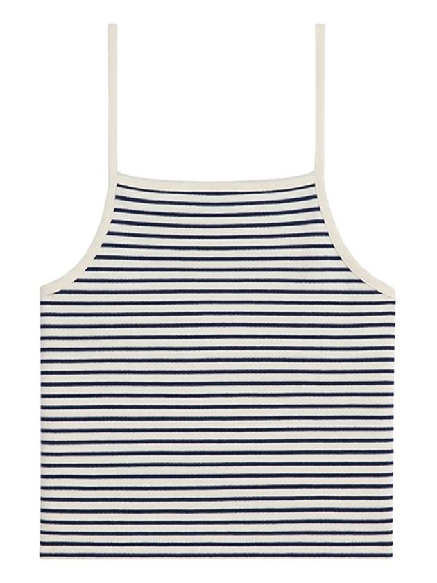 Triomphe Striped Sleeveless Off White Navy - CELINE - BALAAN 3