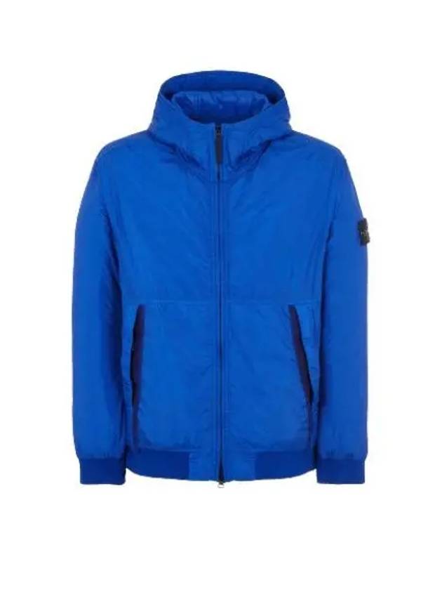 Men's Garment Dyed Crinkle Reps Recycled Nylon Primaloft TC Hooded Jacket Ultramarine Blue - STONE ISLAND - BALAAN 2