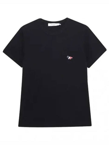 Tricolor Fox Patch T Shirt Short Sleeve Women s Tee - MAISON KITSUNE - BALAAN 1