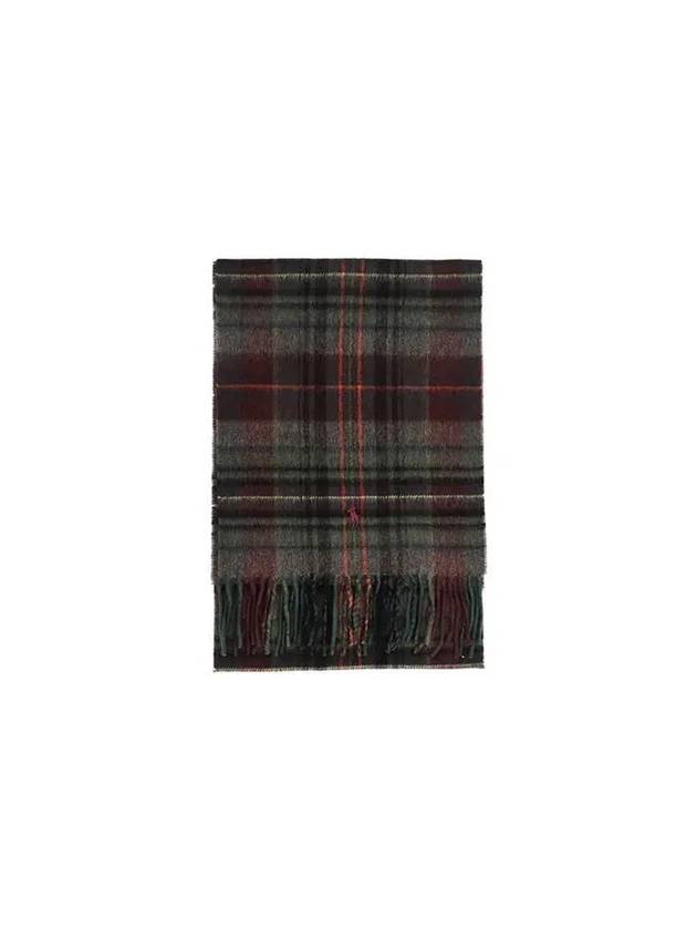 PC0946 325 Pony Plaid Check Fringe Muffler - POLO RALPH LAUREN - BALAAN 1