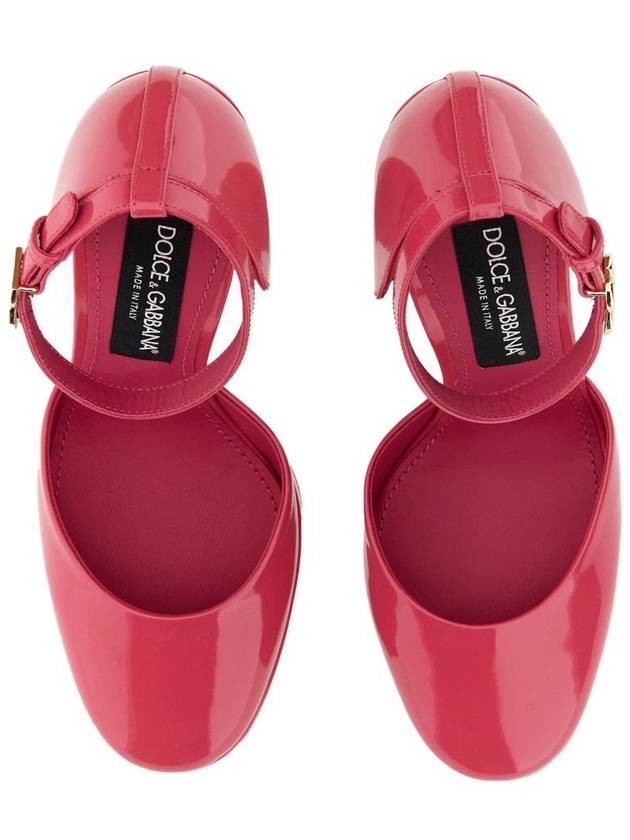 Women's Polished Calfskin Sandals Heel Pink - DOLCE&GABBANA - BALAAN 5