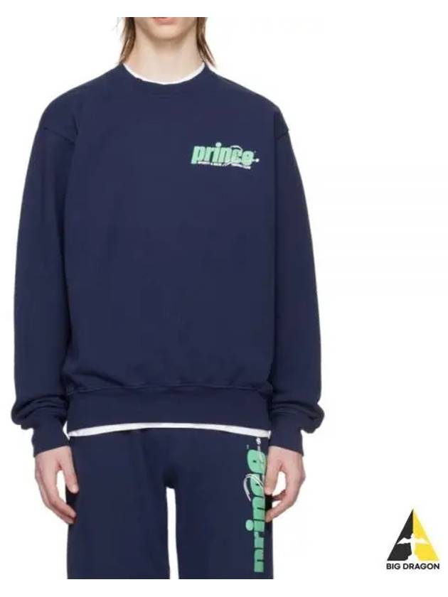 24 Rebound Crewneck NavyClean Mint WS067S414RN Sweatshirt - SPORTY & RICH - BALAAN 1