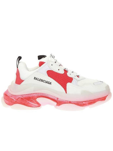 Triple S Clear Sole Low Top Sneakers Red White - BALENCIAGA - BALAAN 1