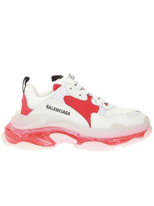 Triple S Airsole Low Top Sneakers White Red Gray - BALENCIAGA - BALAAN.