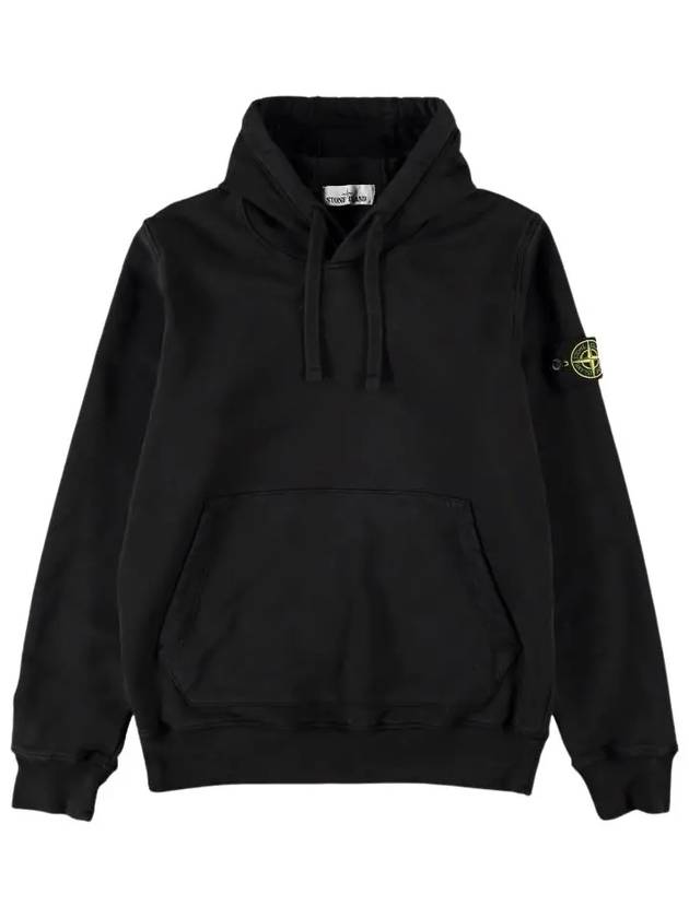 Wappen Patch Cotton Fleece Hoodie Black - STONE ISLAND - BALAAN 3