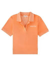 Italic Embroidered Logo Cotton Polo Shirt Peach - SPORTY & RICH - BALAAN 2