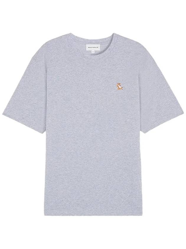 Chillax Fox Patch Regular Short Sleeve T-Shirt Grey - MAISON KITSUNE - BALAAN 2