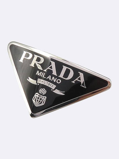 1IF050 Triangle logo silver metal clip hairpin - PRADA - BALAAN 2