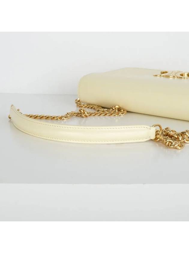 Triomphe Chain Shiny Calfskin Half Wallet Light Yellow - CELINE - BALAAN 5