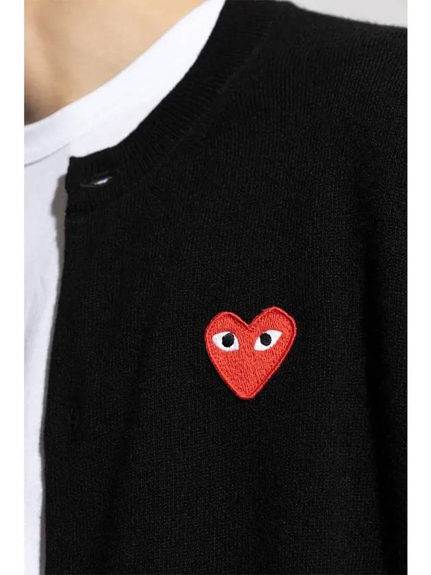 Red Heart Wappen Knit Cardigan Black - COMME DES GARCONS PLAY - BALAAN 5