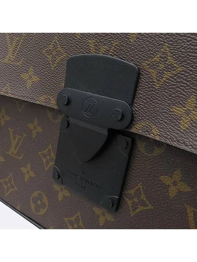 M80560 Monogram Macassar S Lock A4 Pouch and Clutch Wrist Strap Lost - LOUIS VUITTON - BALAAN 4