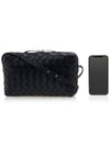 Intrecciato Leather Mini Cross Bag Black - BOTTEGA VENETA - BALAAN 7