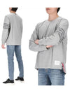 4 Bar Armband Tonal Long Sleeve T-Shirt Grey - THOM BROWNE - BALAAN 2