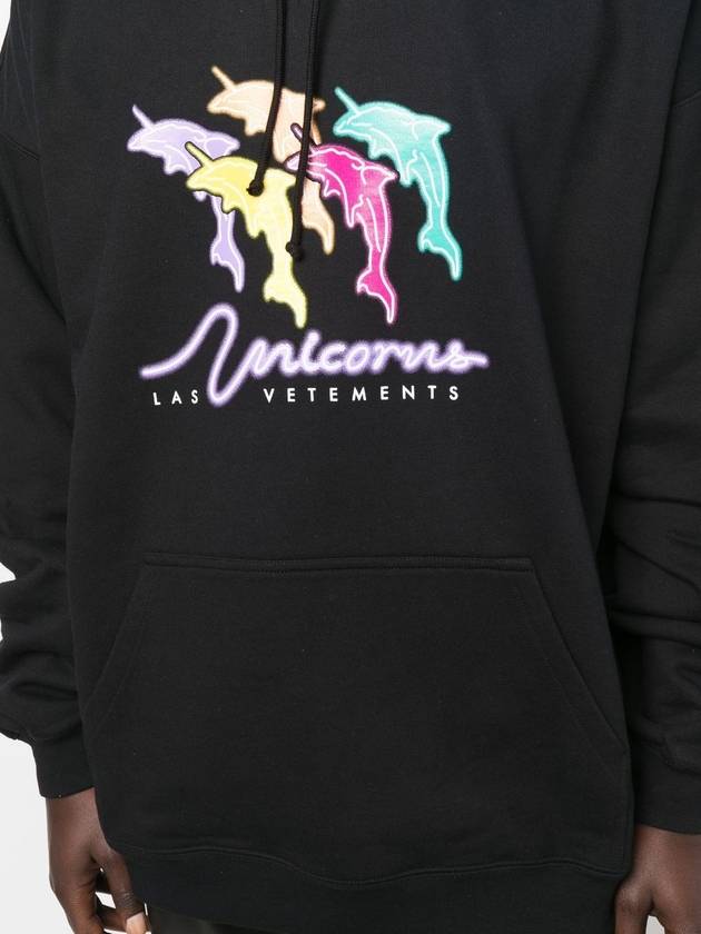 Multi Dolphin Logo Hoodie Black - VETEMENTS - BALAAN 8