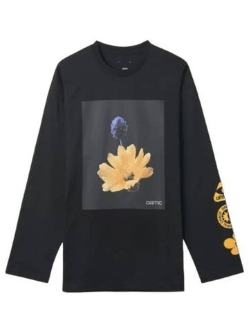Oversized Flora T Shirt Black Long Sleeve - OAMC - BALAAN 1