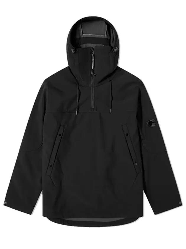 Lens Wappen Half Zip Up Anorak Black - CP COMPANY - BALAAN 1