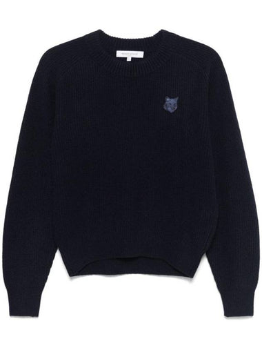 Bold Fox Head Patch Sweater Ink Blue - MAISON KITSUNE - BALAAN 1