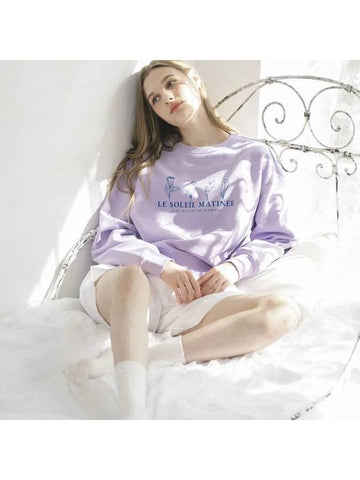 Four Flowers Sweat Shirts LAVENDER - LE SOLEIL MATINEE - BALAAN 1