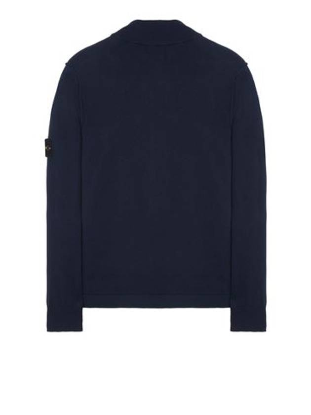 Soft Cotton Knit Zip-Up Jacket Navy - STONE ISLAND - BALAAN 3