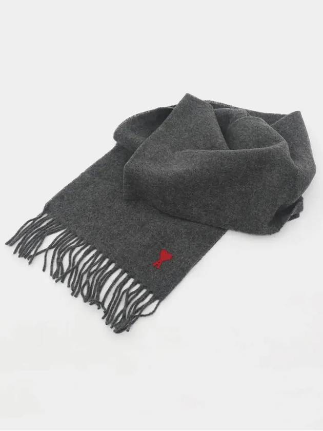 Muffler Scarf BFUSF405 334 061 DARK GRAY - AMI - BALAAN 4