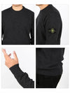 Wappen Patch Crew Neck Wool Knit Top Charcoal - STONE ISLAND - BALAAN 4