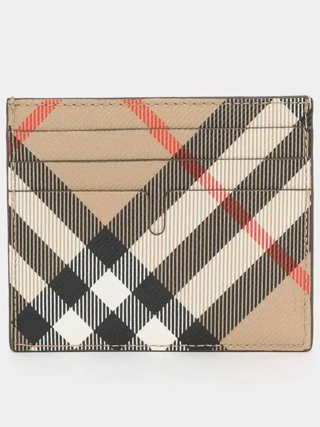 Check Card Wallet Beige - BURBERRY - BALAAN 3