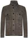 Micro Light Suede Jacket Grey - TOM FORD - BALAAN 4