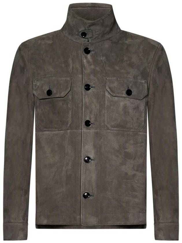 Pocket Suede Jacket Grey - TOM FORD - BALAAN 4