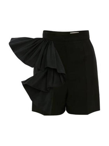 Ruffle Shorts Black - ALEXANDER MCQUEEN - BALAAN 1