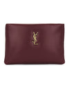 Calypso Zipper Small Clutch Bag Red - SAINT LAURENT - BALAAN 1