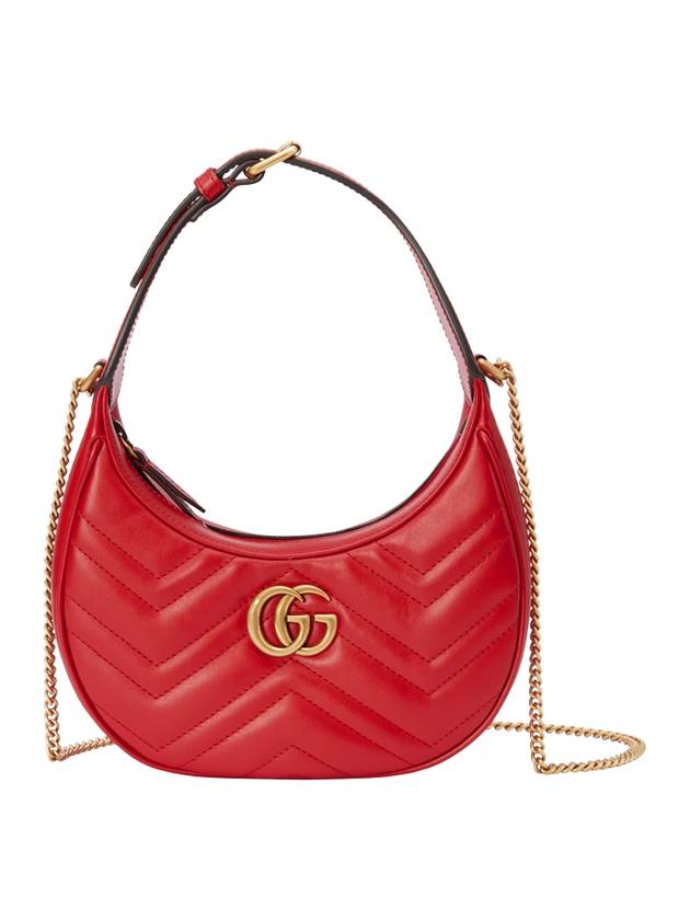 GG Marmont Half Moon Mini Bag Red - GUCCI - BALAAN 1